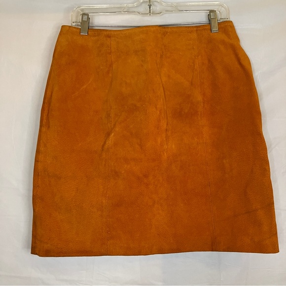 Chia Orange Womens Suede Mini Skirt Size 16 - Picture 3 of 14
